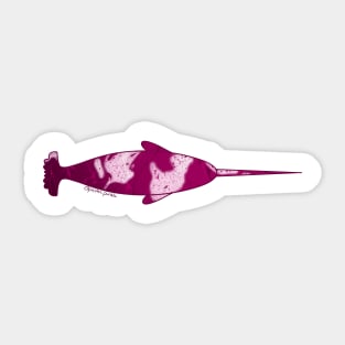 Pink Narwhal Sticker